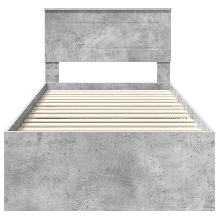 Sengestel med hovedgærde Beton Grå 100 x 200 cm Konstrueret træ