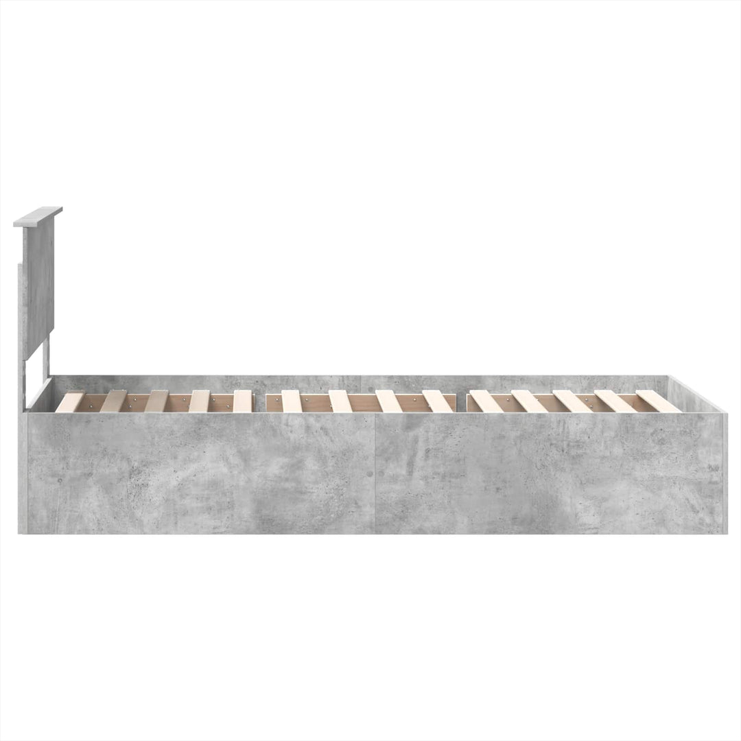 Sengestel med hovedgærde Beton Grå 100 x 200 cm Konstrueret træ