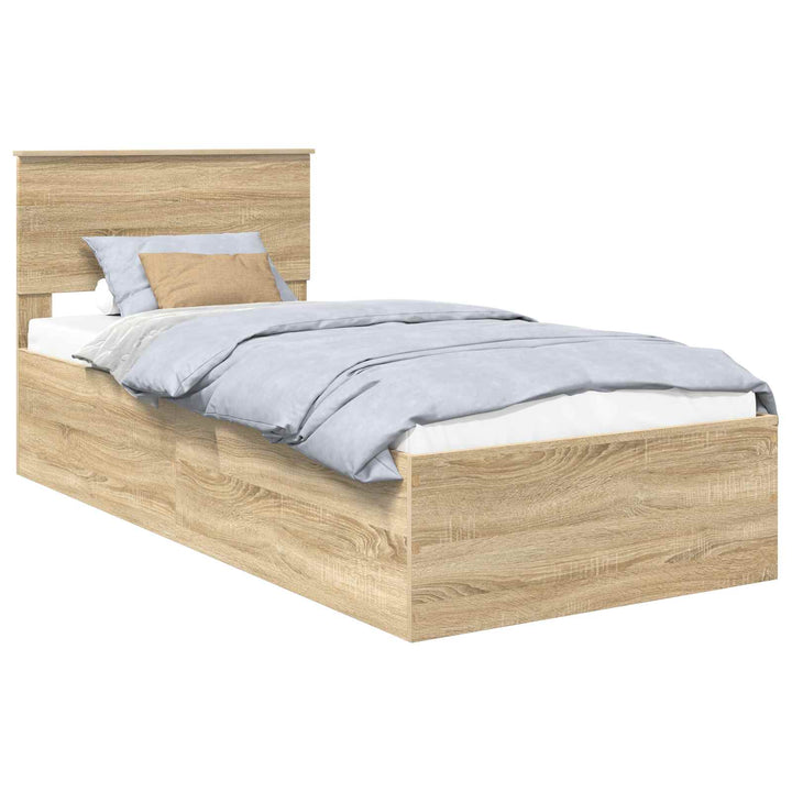 Sengestel med hovedgærde Sonoma eg 90 x 190 cm Konstrueret træ