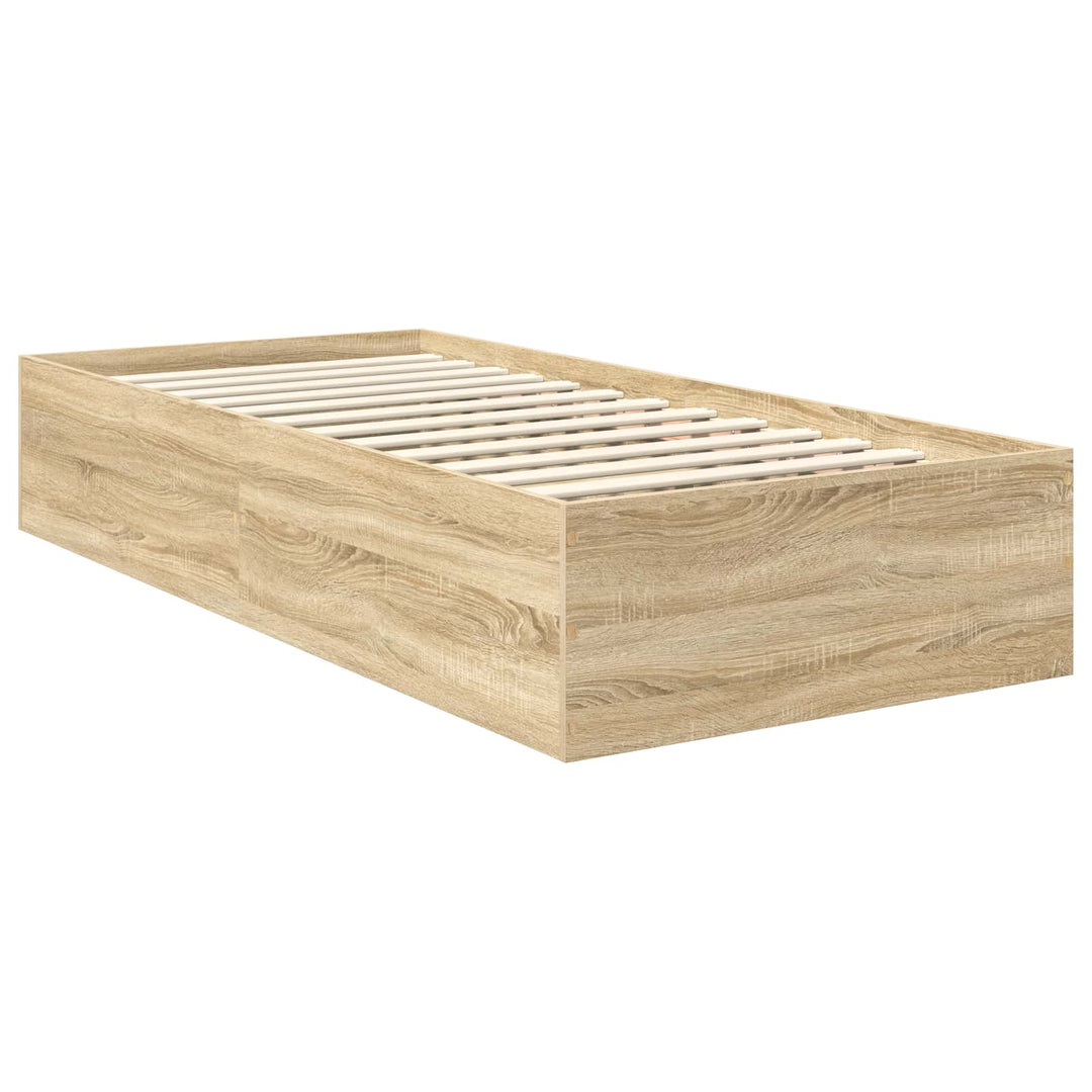Sengestel med hovedgærde Sonoma eg 90 x 190 cm Konstrueret træ