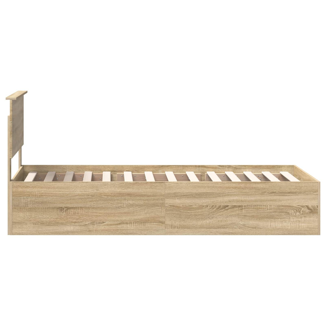 Sengestel med hovedgærde Sonoma eg 90 x 190 cm Konstrueret træ