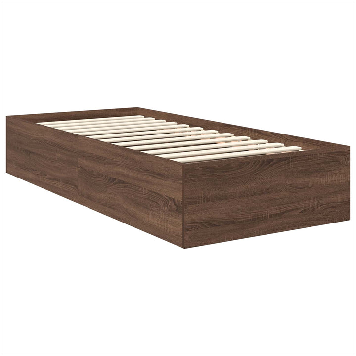 Sengestel med hovedgærde Brun eg 75 x 190 cm Konstrueret træ