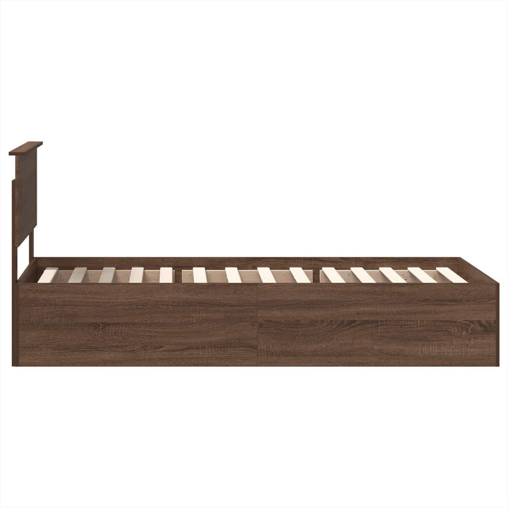 Sengestel med hovedgærde Brun eg 75 x 190 cm Konstrueret træ
