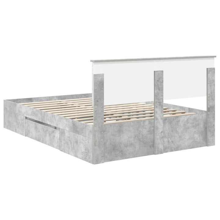 Sengestel med hovedgærde Beton Grå 160 x 200 cm Konstrueret træ