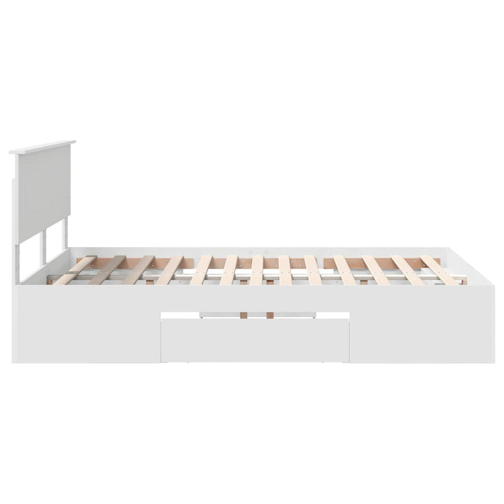 Sengestel med hovedgærde Hvid 150 x 200 cm Konstrueret træ