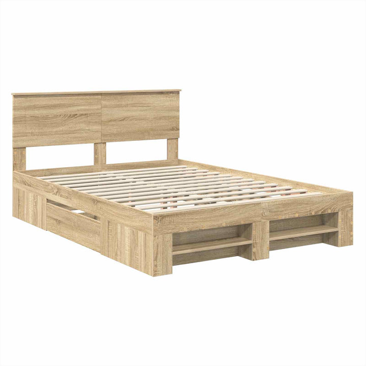 Sengestel med hovedgærde Sonoma eg 150 x 200 cm Konstrueret træ