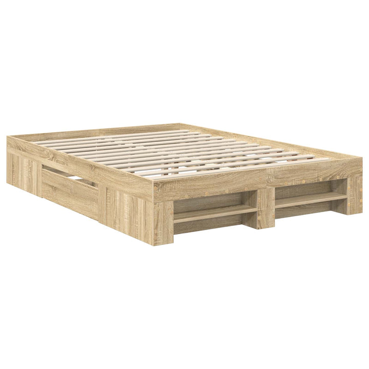Sengestel med hovedgærde Sonoma eg 150 x 200 cm Konstrueret træ