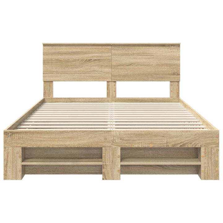 Sengestel med hovedgærde Sonoma eg 140 x 200 cm Konstrueret træ
