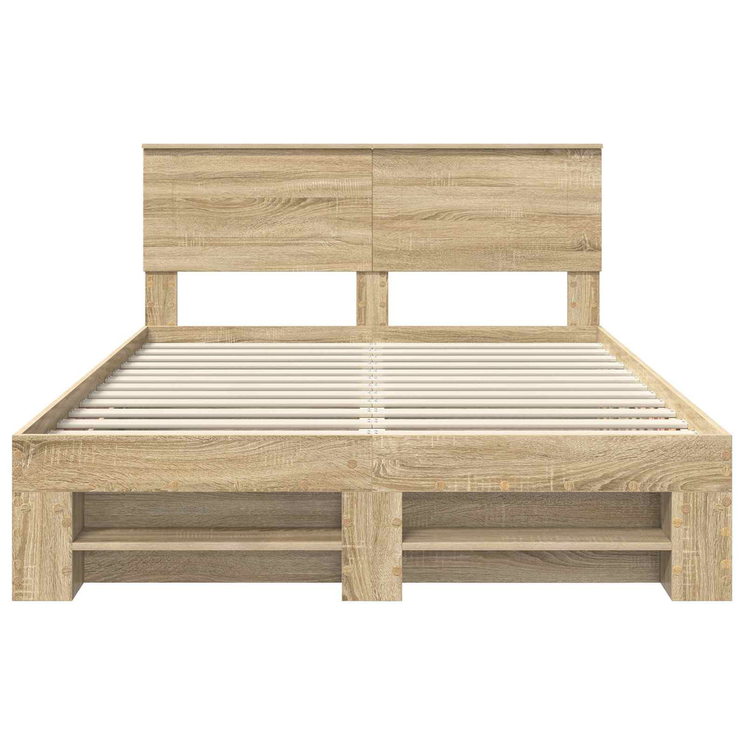 Sengestel med hovedgærde Sonoma eg 140 x 200 cm Konstrueret træ