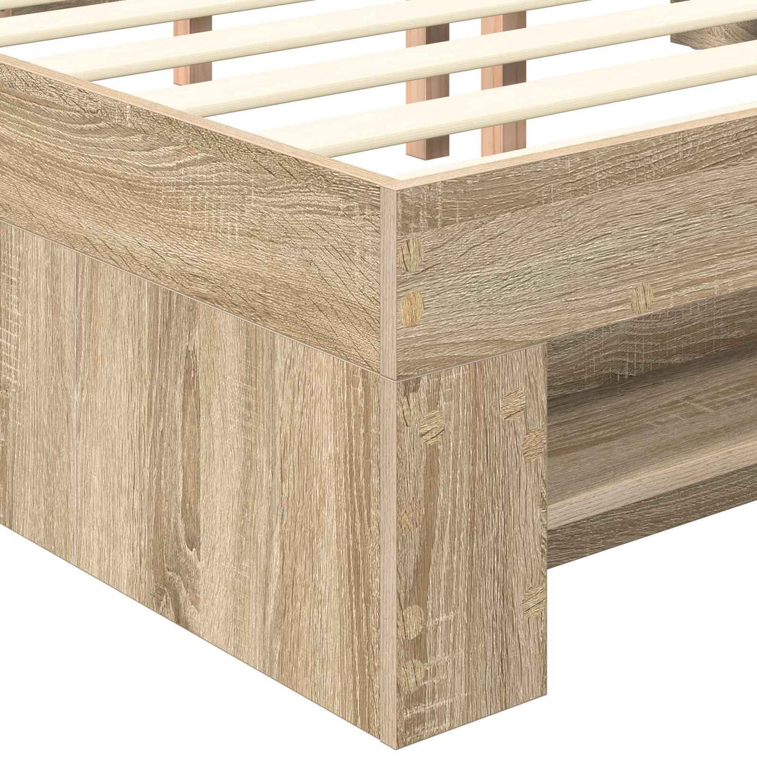 Sengestel med hovedgærde Sonoma eg 120 x 200 cm Konstrueret træ