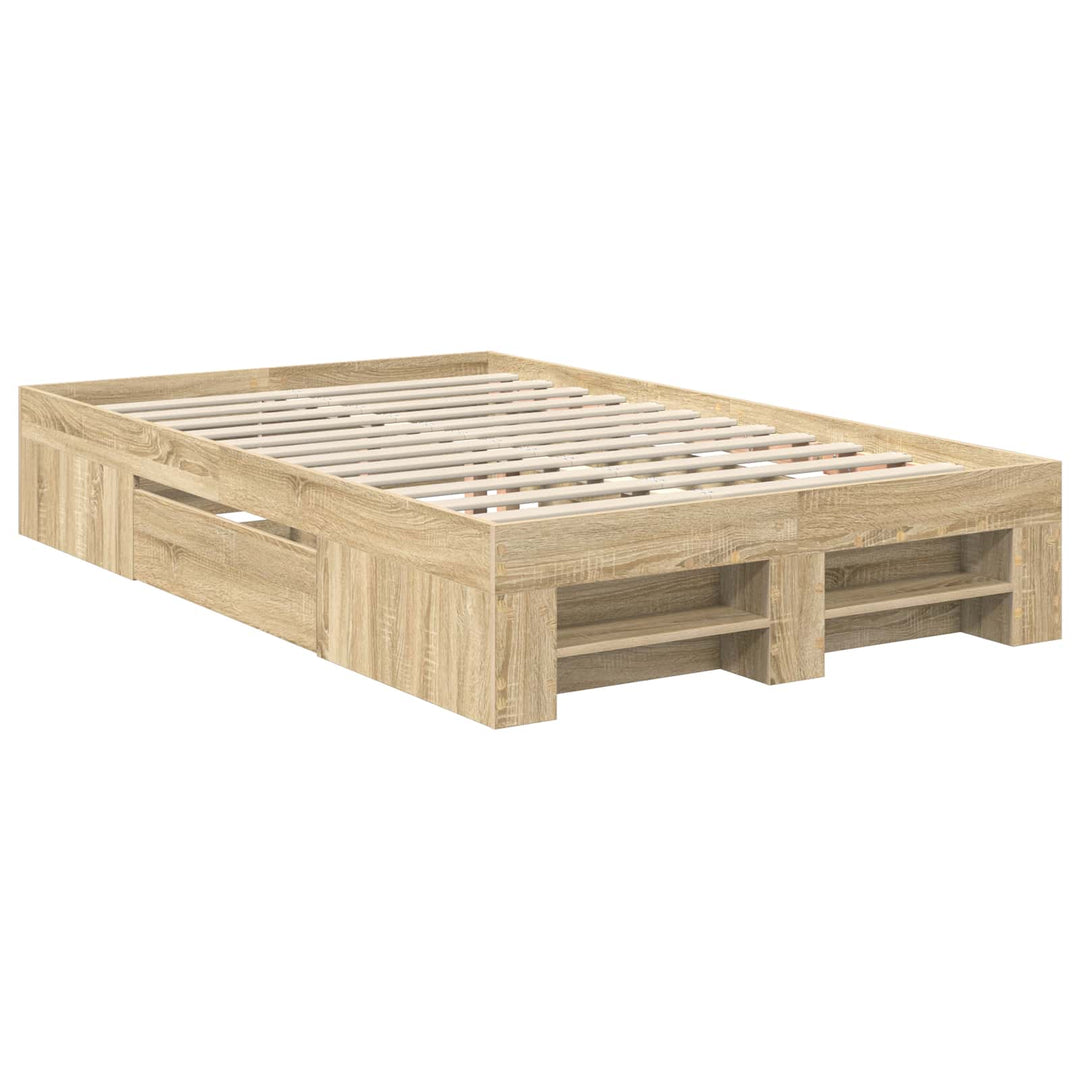 Sengestel med hovedgærde Sonoma eg 120 x 200 cm Konstrueret træ