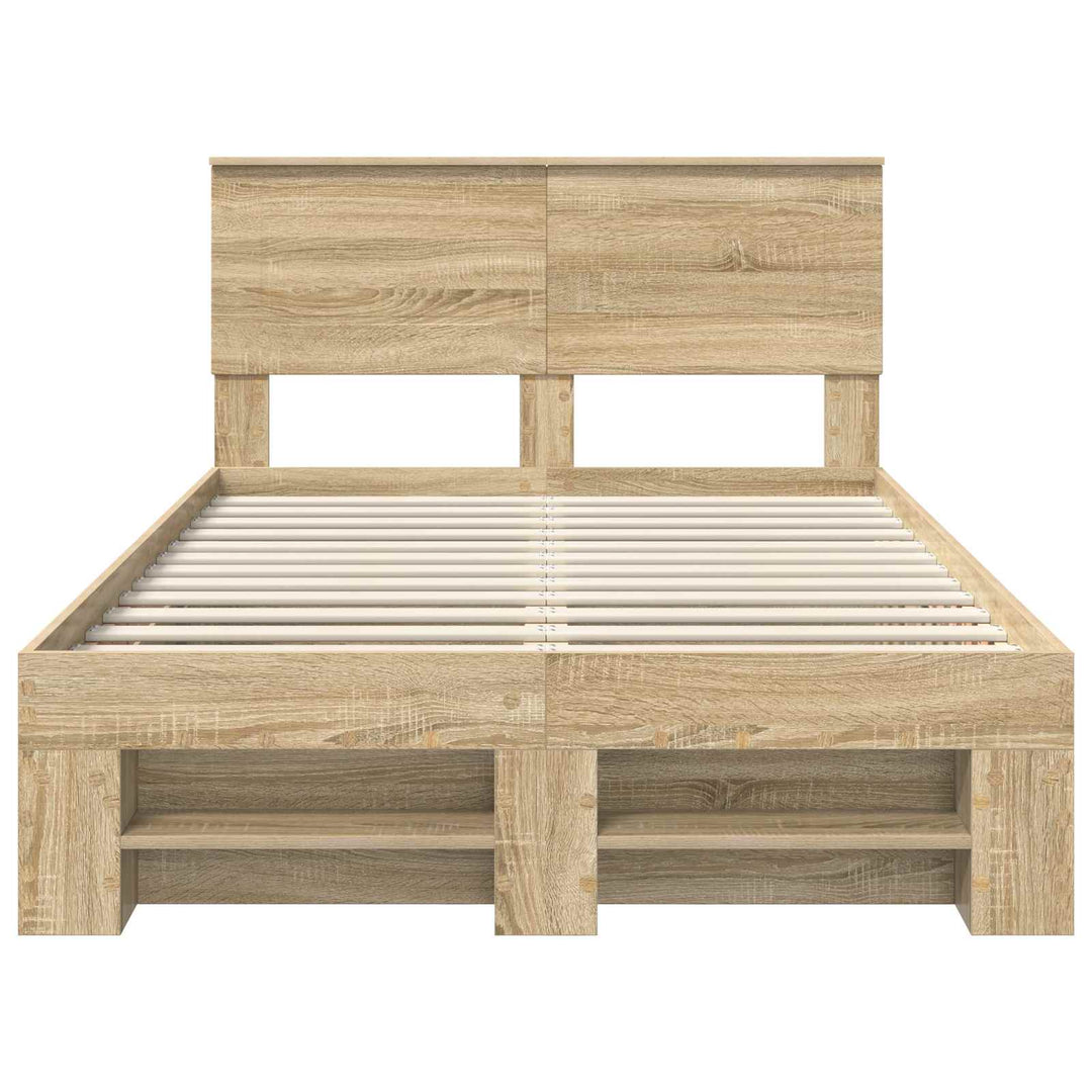 Sengestel med hovedgærde Sonoma eg 120 x 200 cm Konstrueret træ