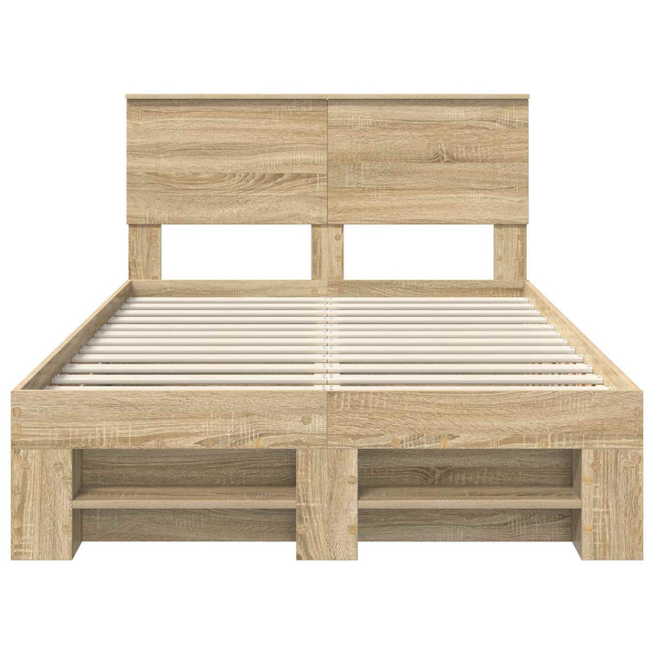 Sengestel med hovedgærde Sonoma eg 120 x 200 cm Konstrueret træ