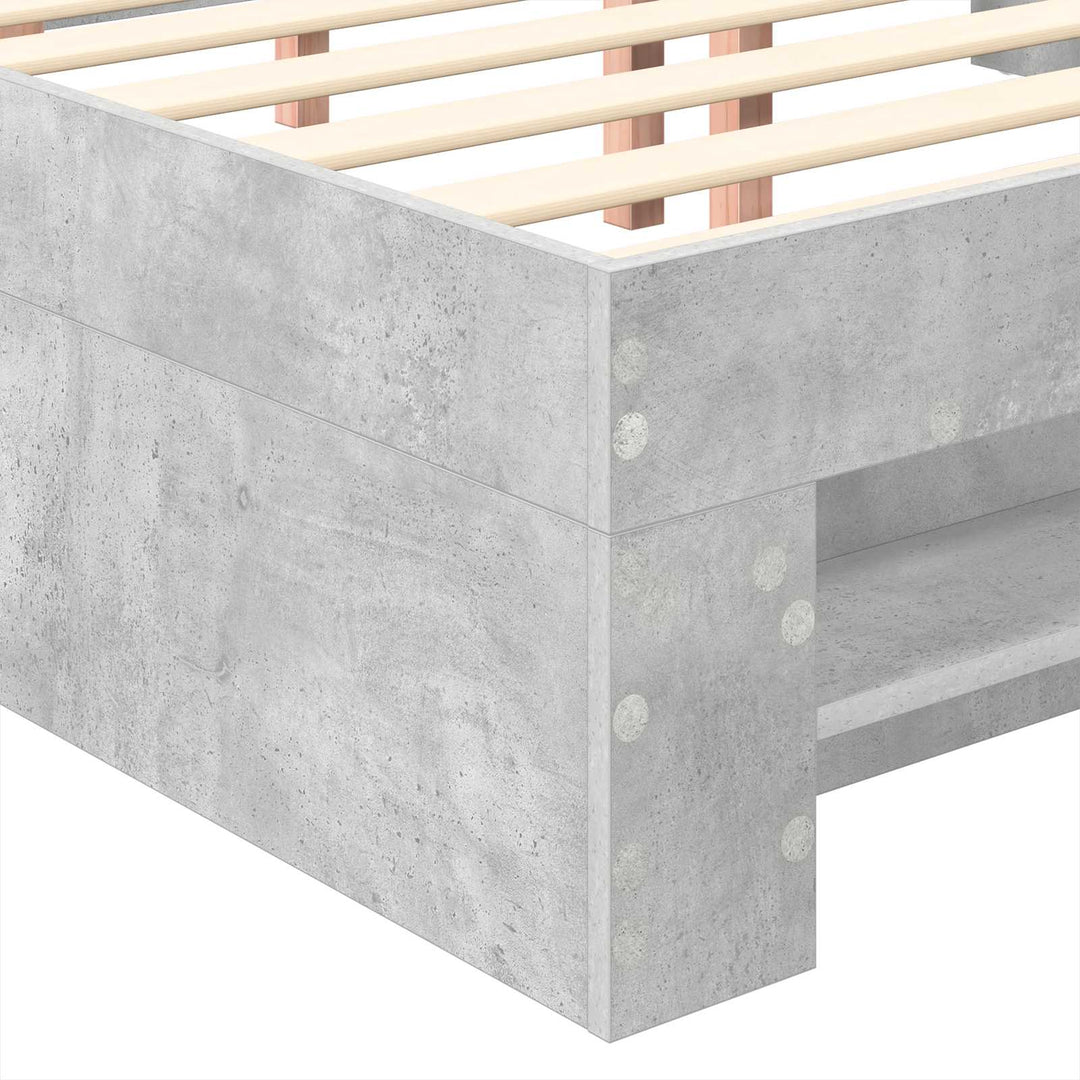 Sengestel med hovedgærde Beton Grå 120 x 200 cm Konstrueret træ