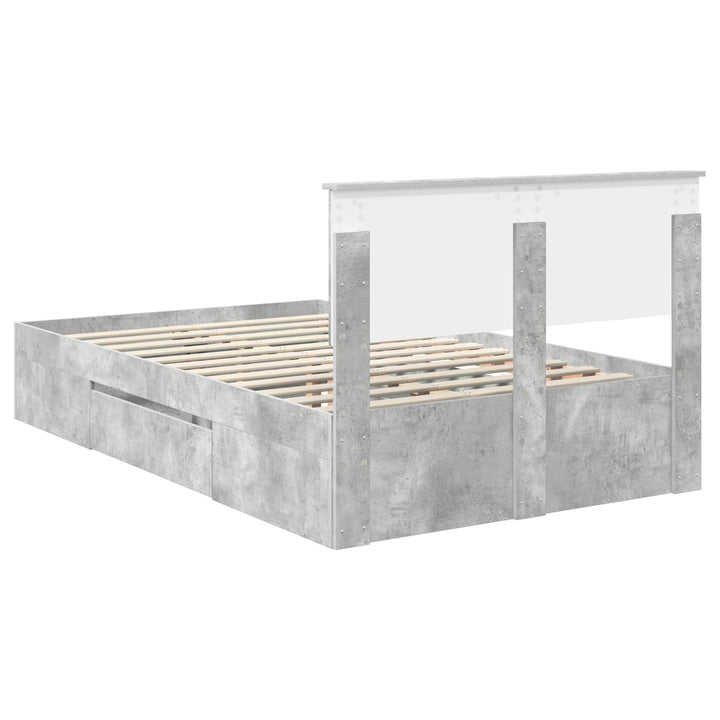 Sengestel med hovedgærde Beton Grå 120 x 200 cm Konstrueret træ
