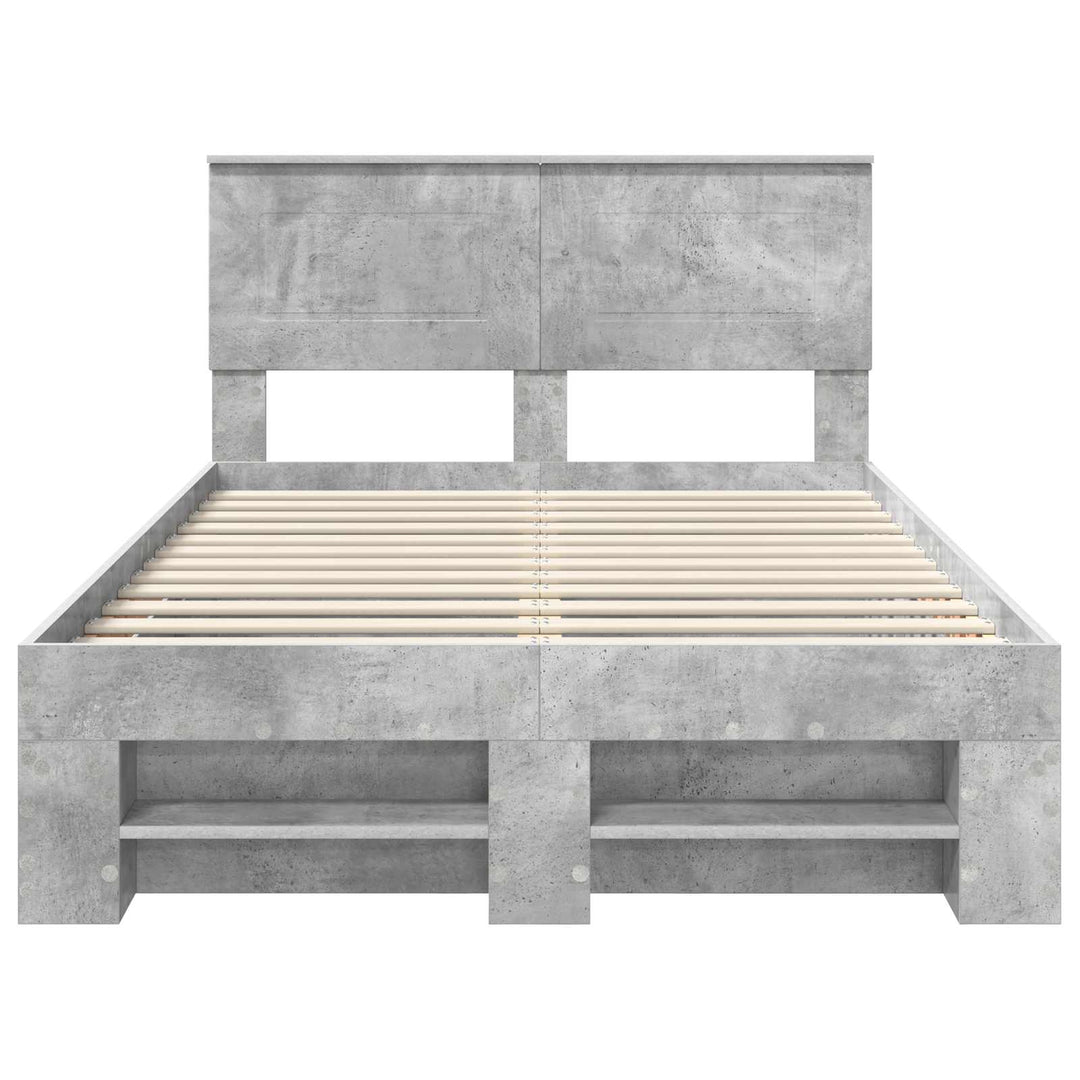 Sengestel med hovedgærde Beton Grå 120 x 200 cm Konstrueret træ