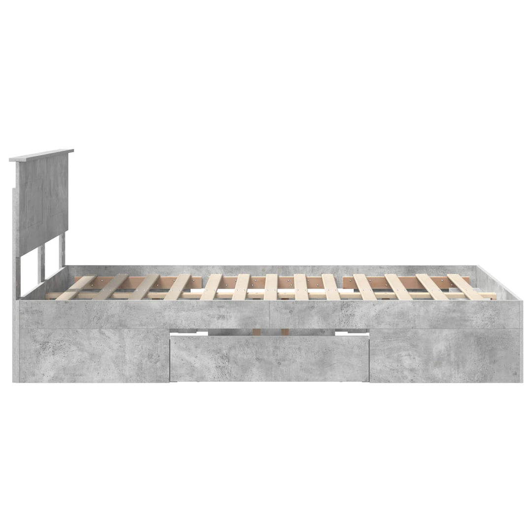Sengestel med hovedgærde Beton Grå 120 x 200 cm Konstrueret træ