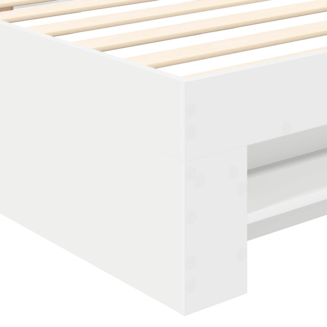 Sengestel med hovedgærde Hvid 90 x 200 cm Konstrueret træ
