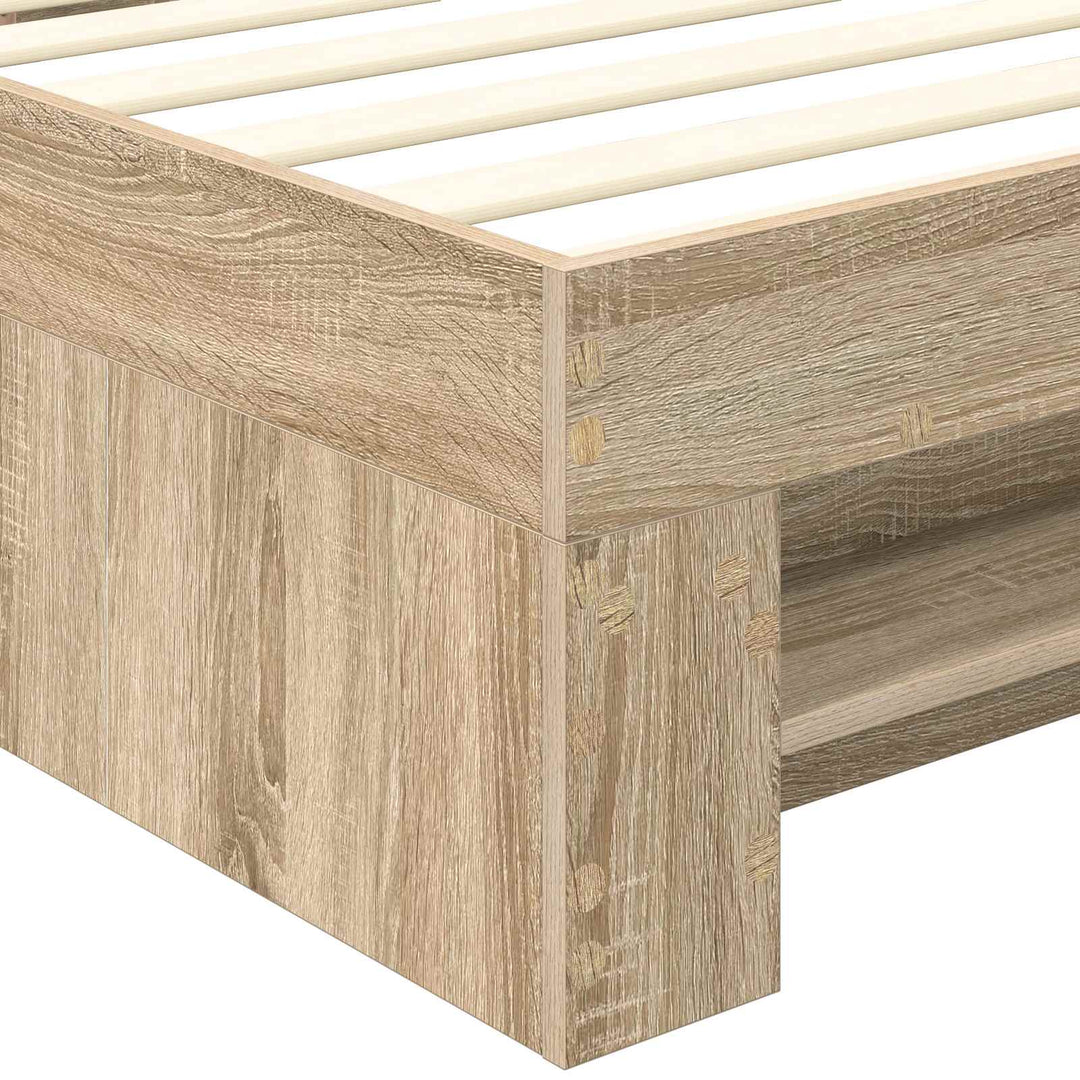 Sengestel med hovedgærde Sonoma eg 80 x 200 cm Konstrueret træ