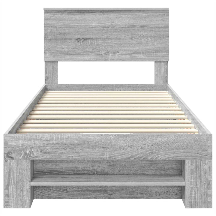 Sengestel med hovedgærde Grå Sonoma 80 x 200 cm Konstrueret træ