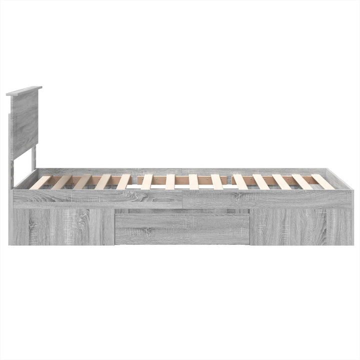 Sengestel med hovedgærde Grå Sonoma 80 x 200 cm Konstrueret træ