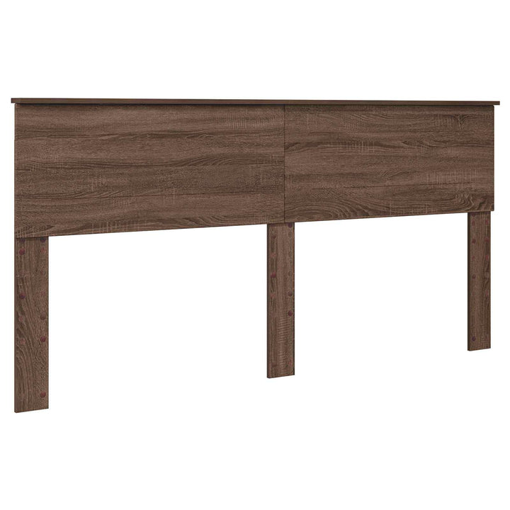 Sengestel med hovedgærde Brun eg 200 x 200 cm Konstrueret træ
