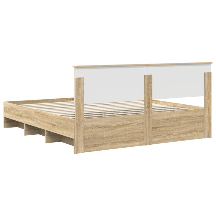 Sengestel med hovedgærde Sonoma eg 180 x 200 cm Konstrueret træ