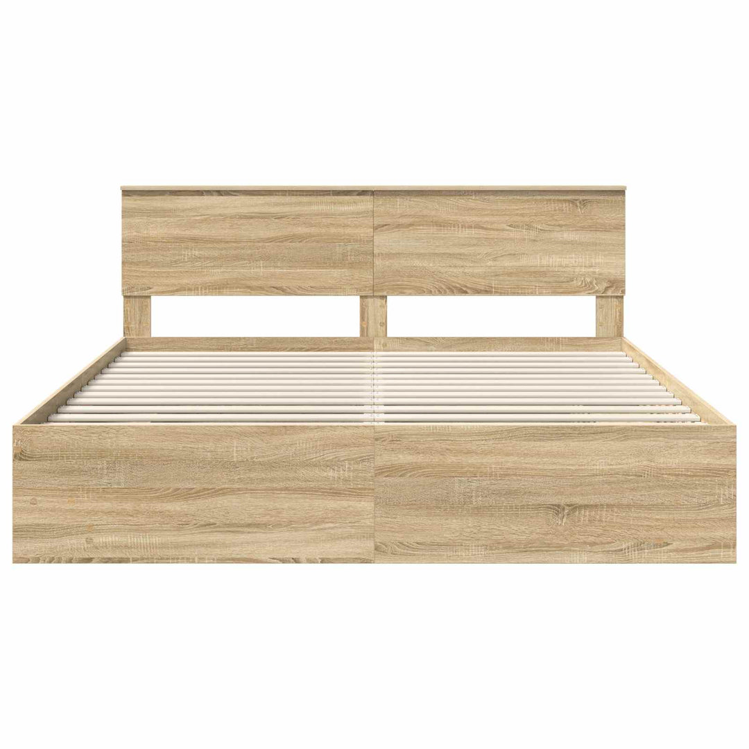 Sengestel med hovedgærde Sonoma eg 180 x 200 cm Konstrueret træ