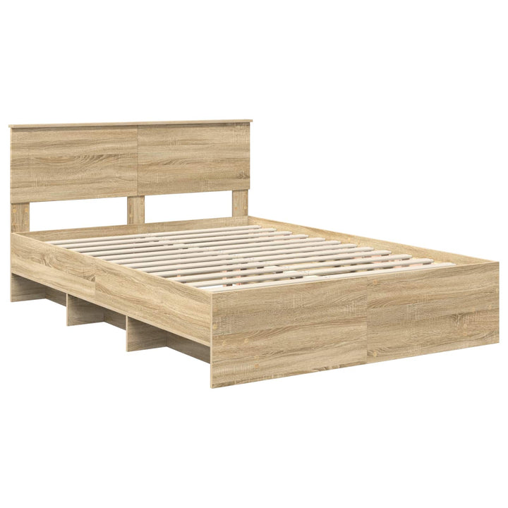 Sengestel med hovedgærde Sonoma eg 160 x 200 cm Konstrueret træ