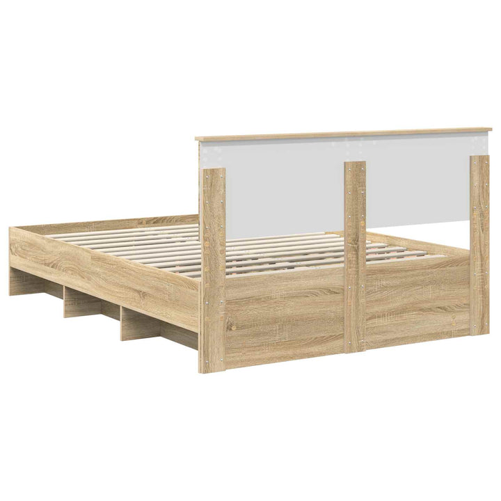 Sengestel med hovedgærde Sonoma eg 160 x 200 cm Konstrueret træ