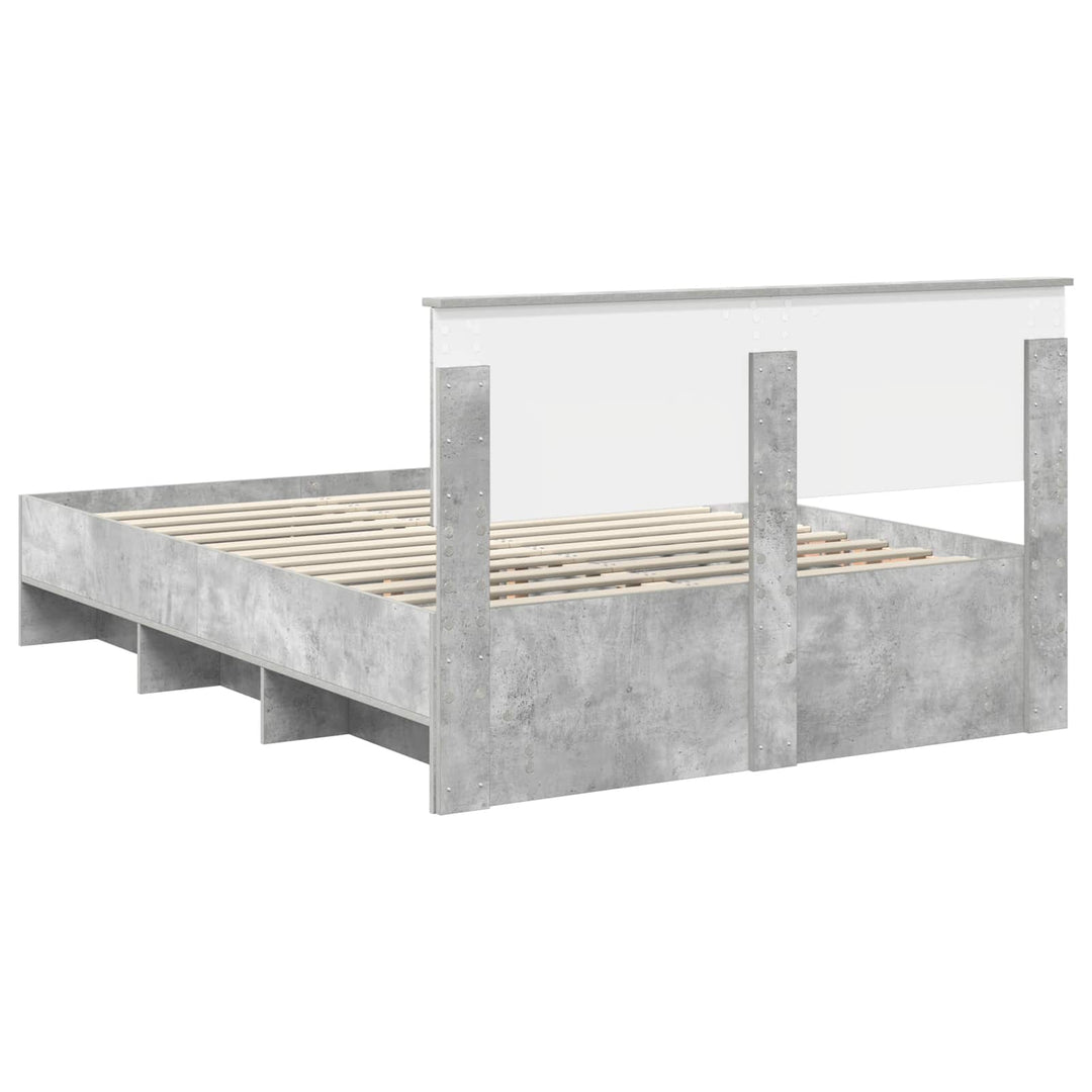 Sengestel med hovedgærde Beton Grå 160 x 200 cm Konstrueret træ