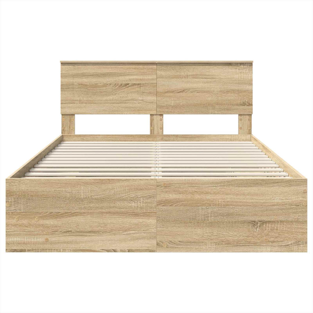Sengestel med hovedgærde Sonoma eg 150 x 200 cm Konstrueret træ