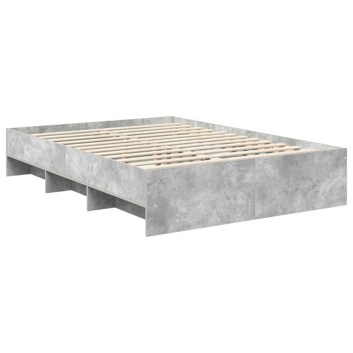 Sengestel med hovedgærde Beton Grå 150 x 200 cm Konstrueret træ