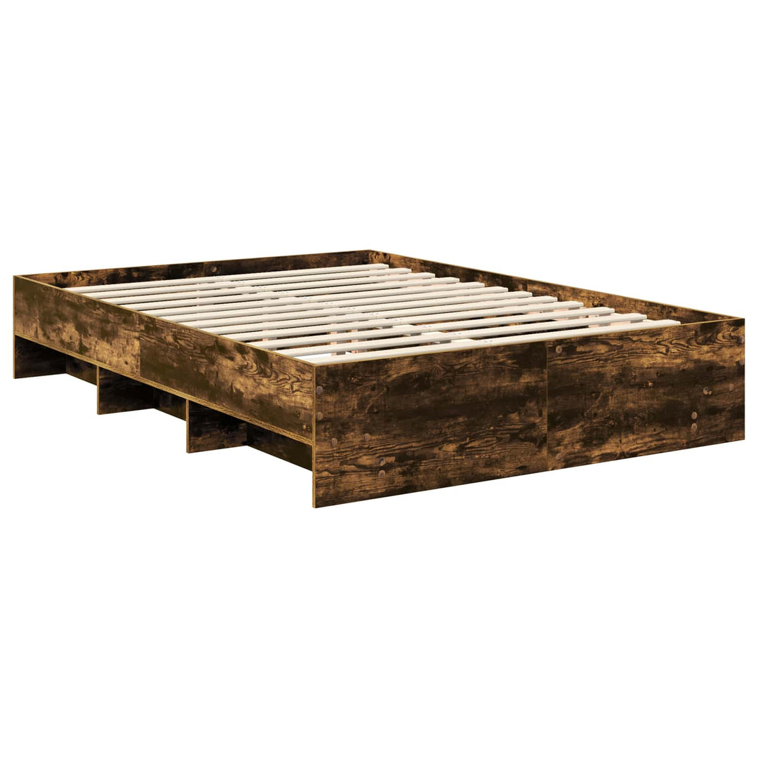 Sengestel med hovedgærde Røget eg 150 x 200 cm Konstrueret træ