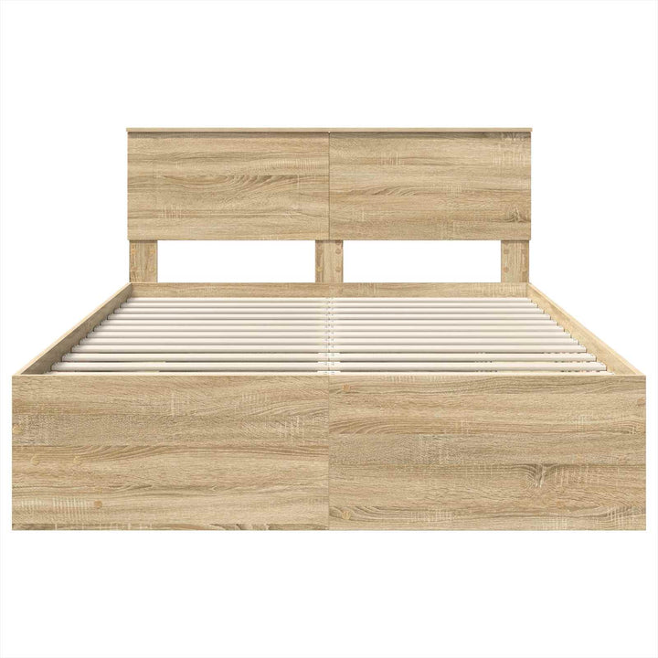 Sengestel med hovedgærde Sonoma eg 140 x 200 cm Konstrueret træ