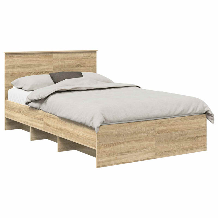 Sengestel med hovedgærde Sonoma eg 137 x 203 cm Konstrueret træ