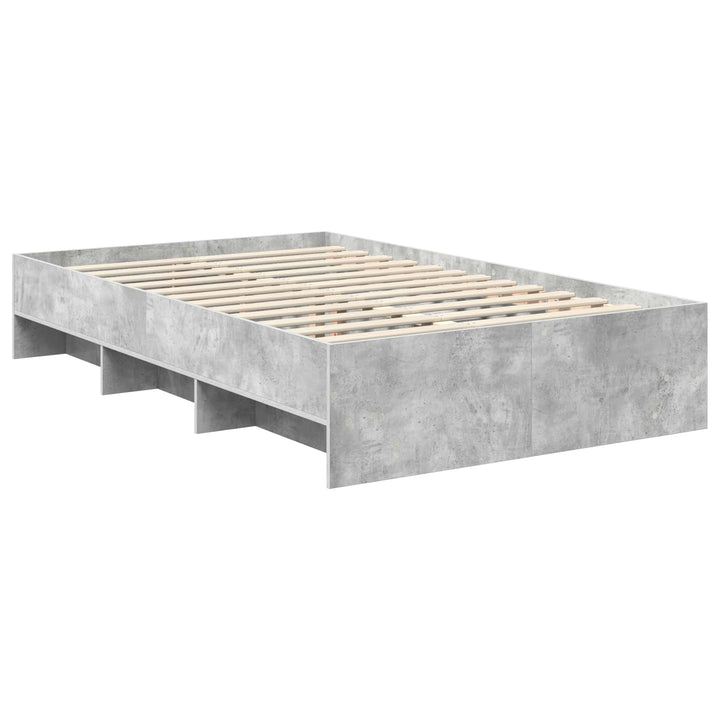 Sengestel med hovedgærde Beton Grå 137 x 203 cm Konstrueret træ