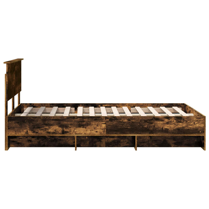Sengestel med hovedgærde Røget eg 137 x 203 cm Konstrueret træ