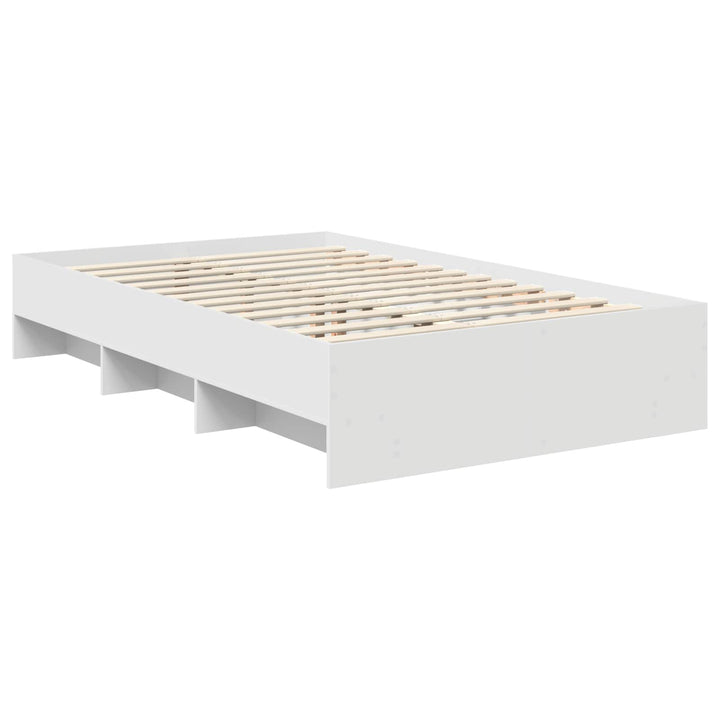 Sengestel med hovedgærde Hvid 120 x 123 cm Konstrueret træ