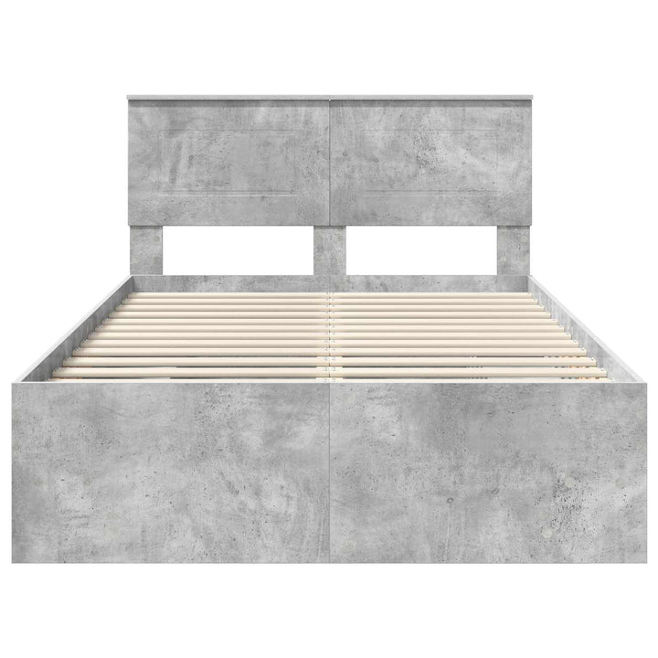 Sengestel med hovedgærde Beton Grå 120 x 123 cm Konstrueret træ