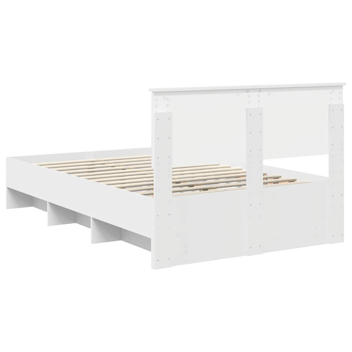 Sengestel med hovedgærde Hvid 120 x 123 cm Konstrueret træ