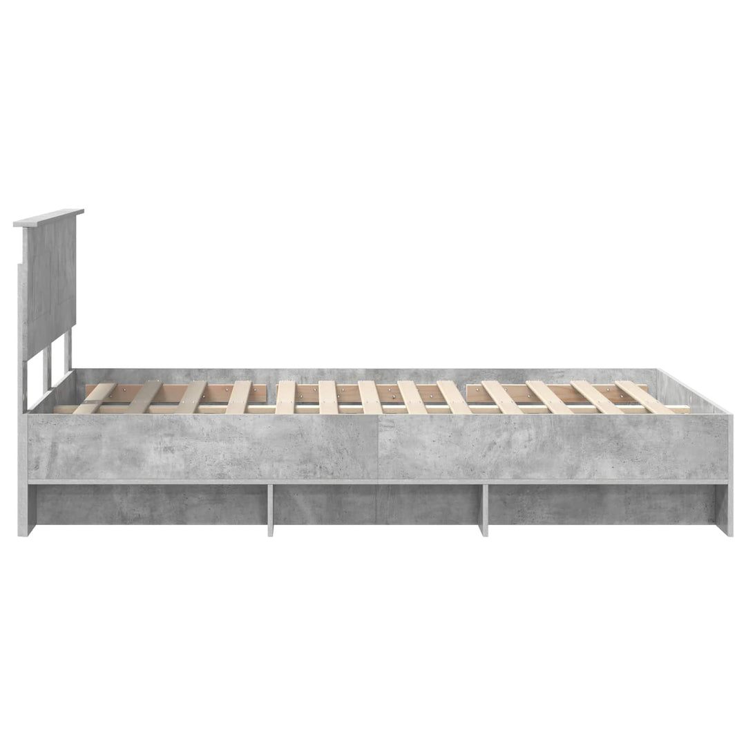 Sengestel med hovedgærde Beton Grå 120 x 123 cm Konstrueret træ