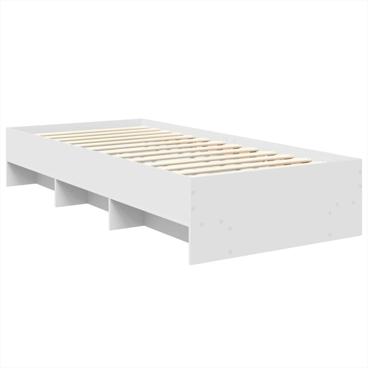 Sengestel med hovedgærde Hvid 80 x 200 cm Konstrueret træ