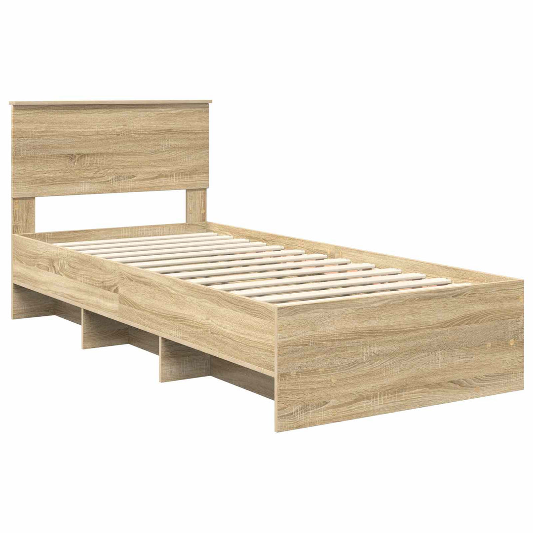 Sengestel med hovedgærde Sonoma eg 80 x 200 cm Konstrueret træ