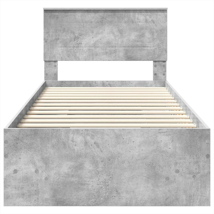 Sengestel med hovedgærde Beton Grå 80 x 200 cm Konstrueret træ