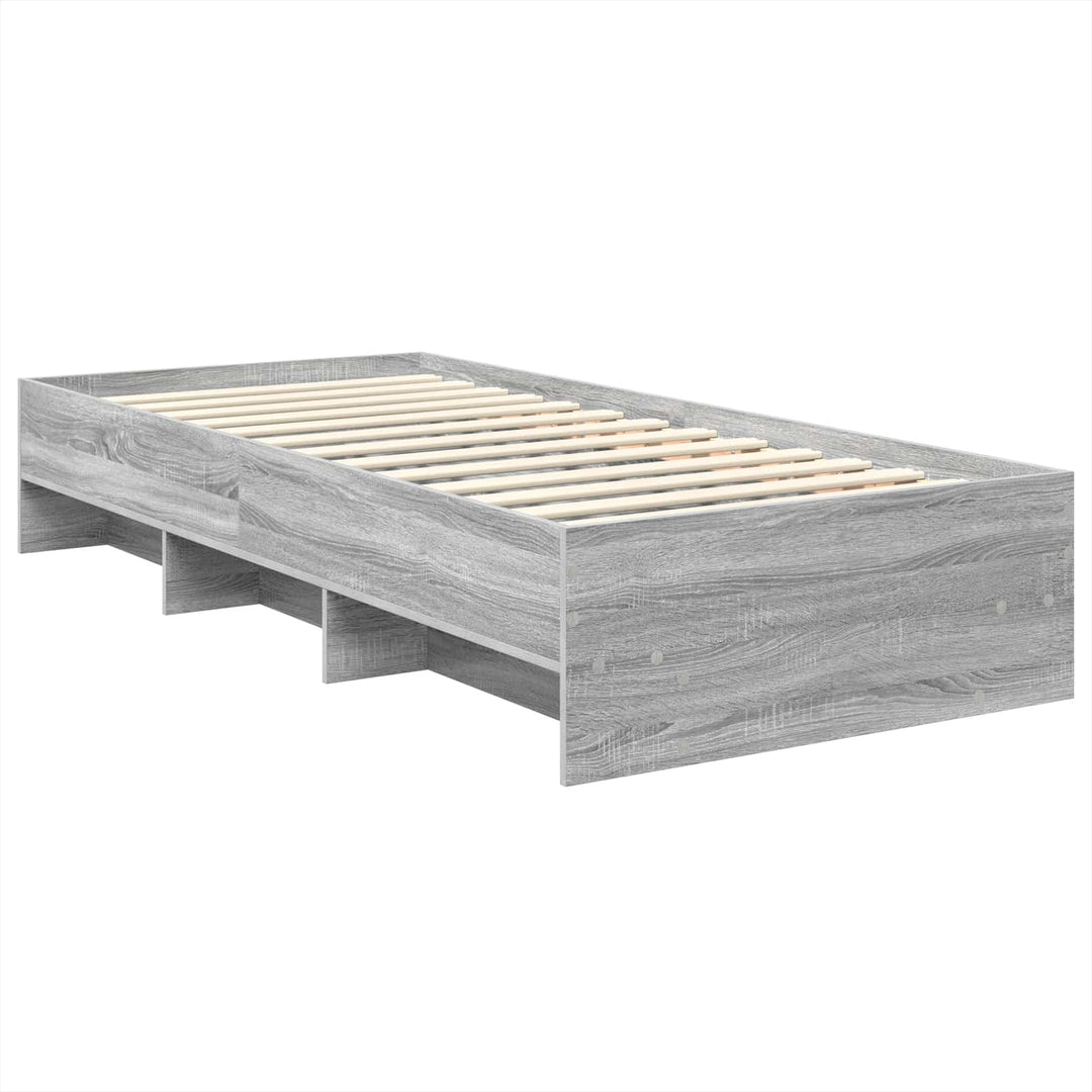 Sengestel med hovedgærde Grå Sonoma 80 x 200 cm Konstrueret træ