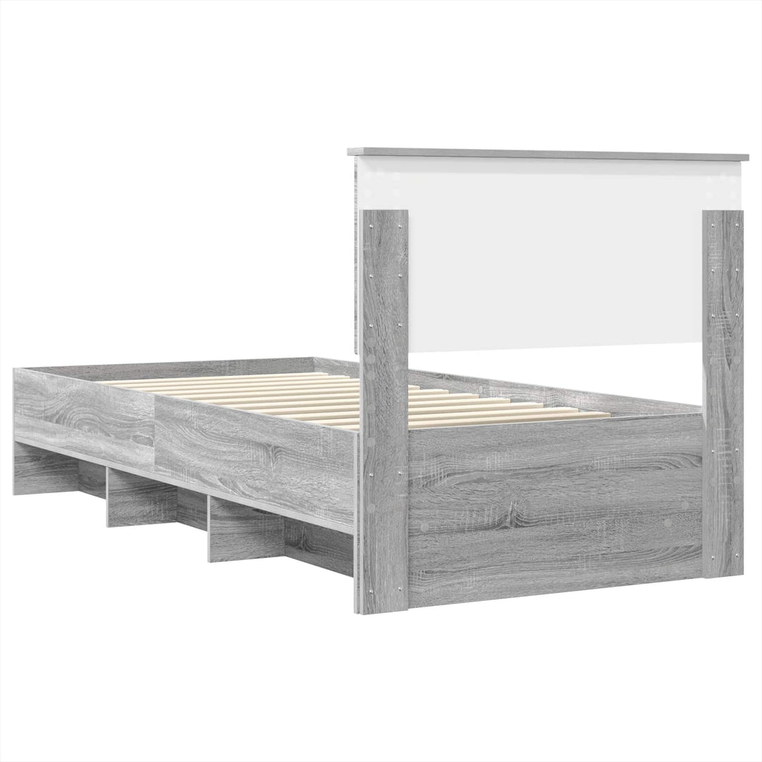 Sengestel med hovedgærde Grå Sonoma 80 x 200 cm Konstrueret træ