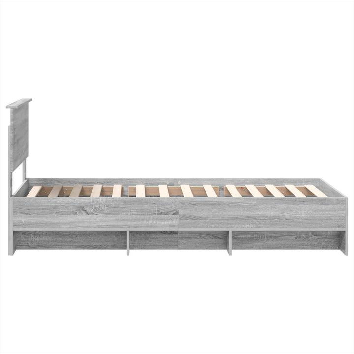 Sengestel med hovedgærde Grå Sonoma 80 x 200 cm Konstrueret træ