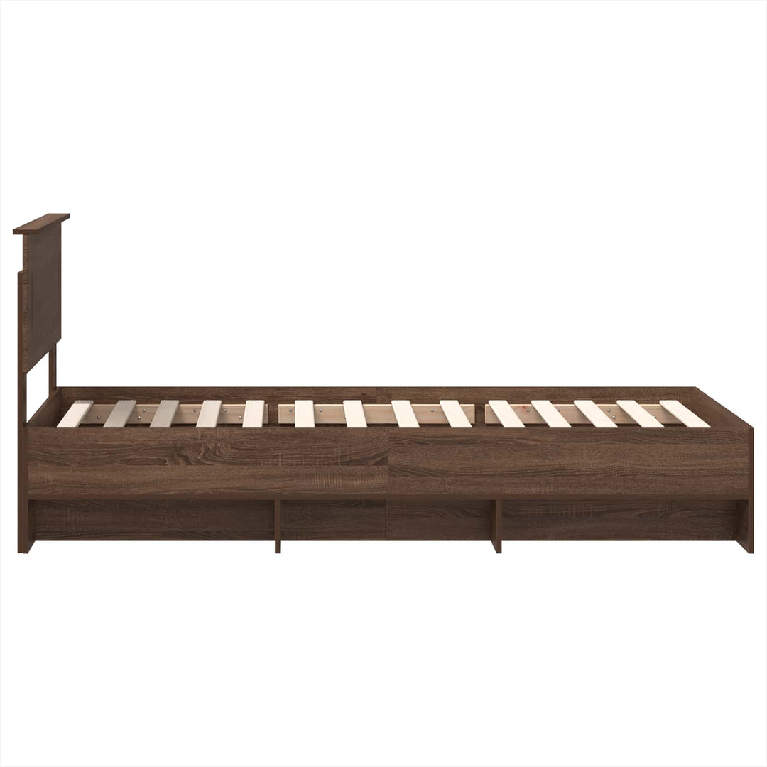 Sengestel med hovedgærde Brun eg 80 x 200 cm Konstrueret træ