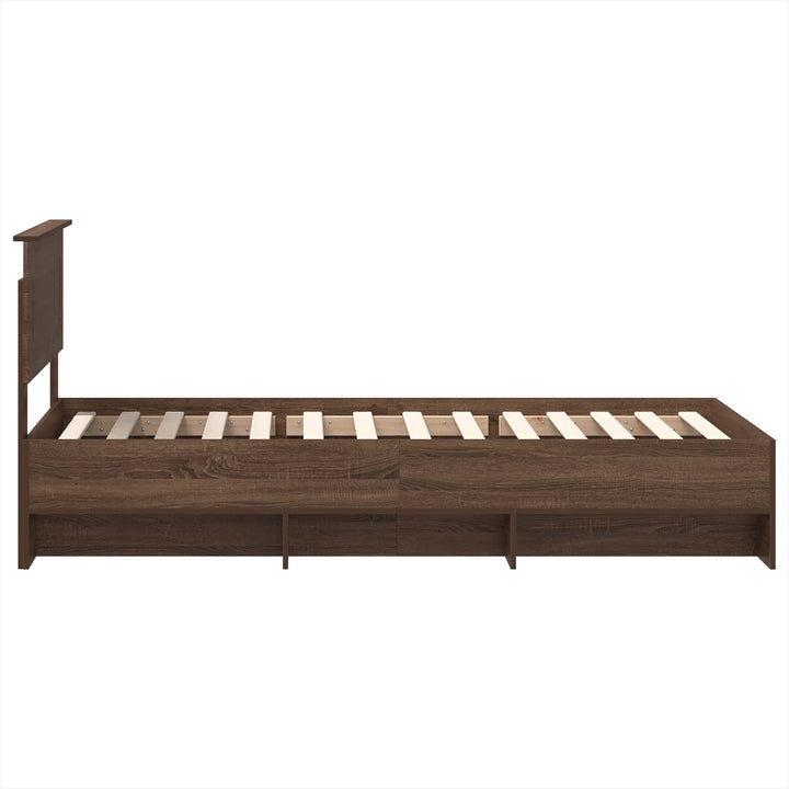 Sengestel med hovedgærde Brun eg 80 x 200 cm Konstrueret træ